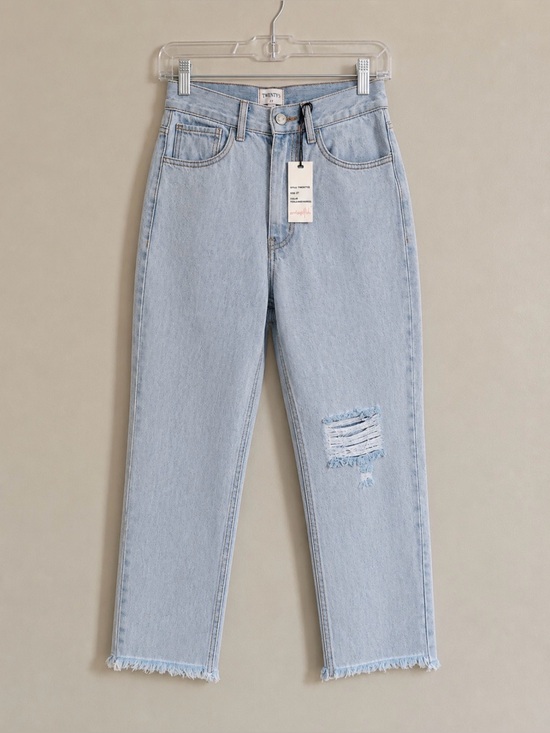 ontwelfth Denim - Denim Straight fit distressed hem 100% cotton jeans